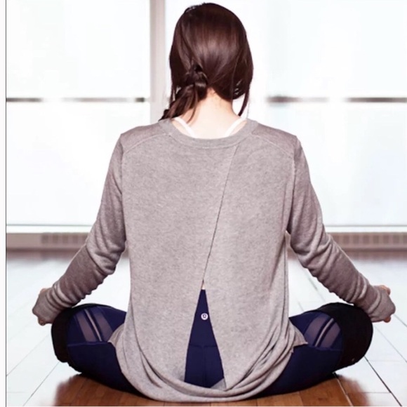 Lululemon Bring It Backbend Light Gray Blend Cashmere Sweater - Picture 4 of 14
